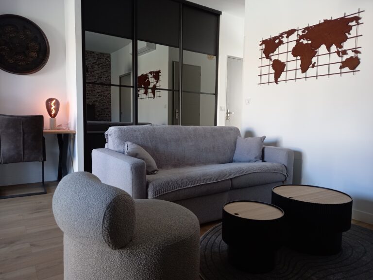 salon avec vue sur les tables basses